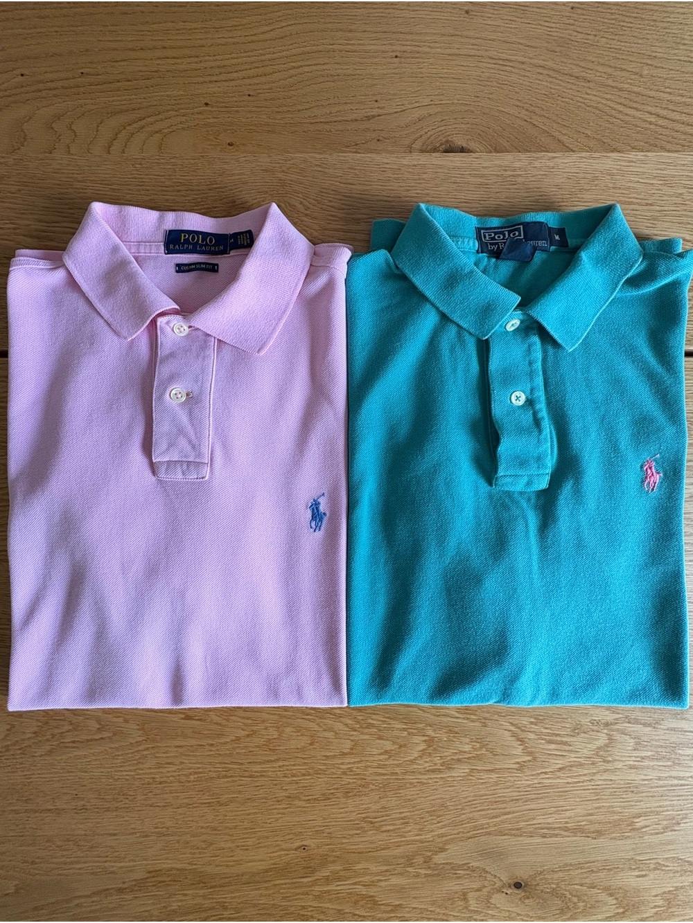 Men Polo Ralph Lauren Short Sleeve Polo Shirt Bundle Green Pink Size M
